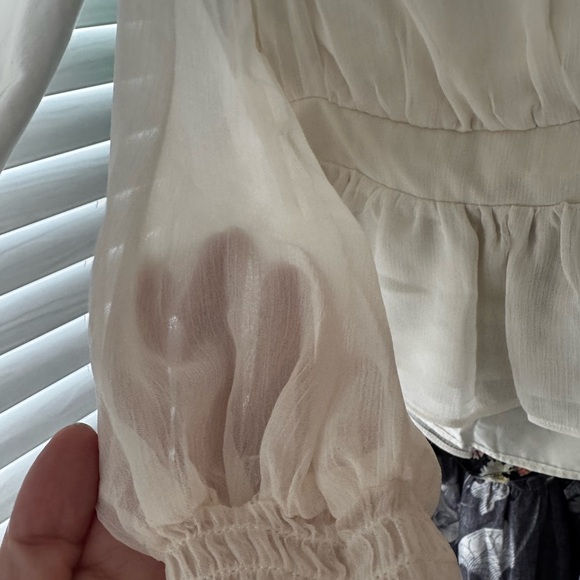 Express Cream Wrap Top - Picture 3 of 10